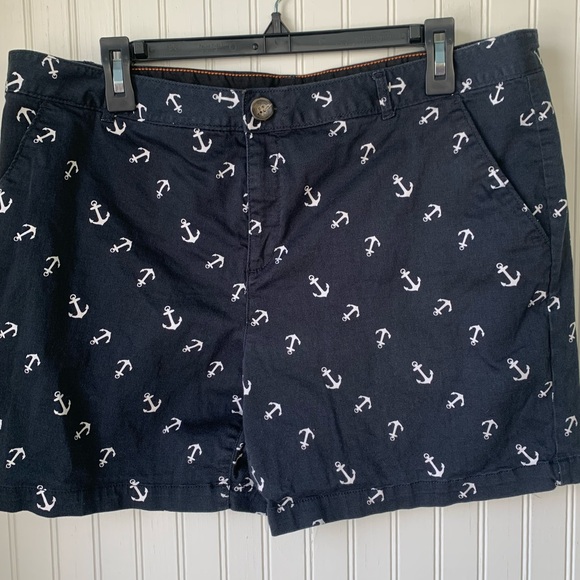 Dockers (Size 16) Navy Blue with White Anchors; 2 front side flat pockets and - Picture 4 of 4